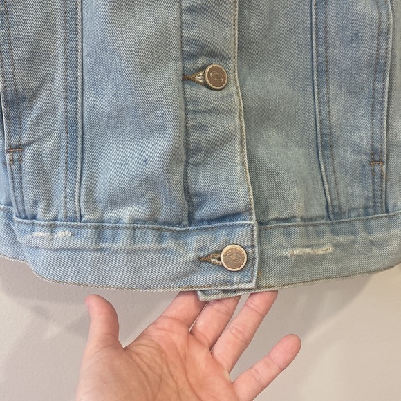 ONE5ONE Distressed / Ripped Denim Jacket 100% Cotton - Picture 7 of 14